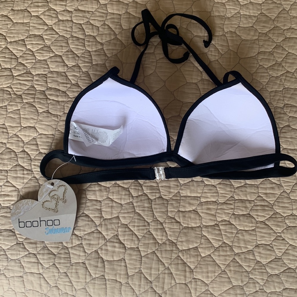 NWT Blk & Wht Bikini Top - Picture 2 of 5